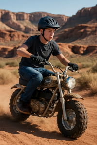 Riding the Coleman Minibike